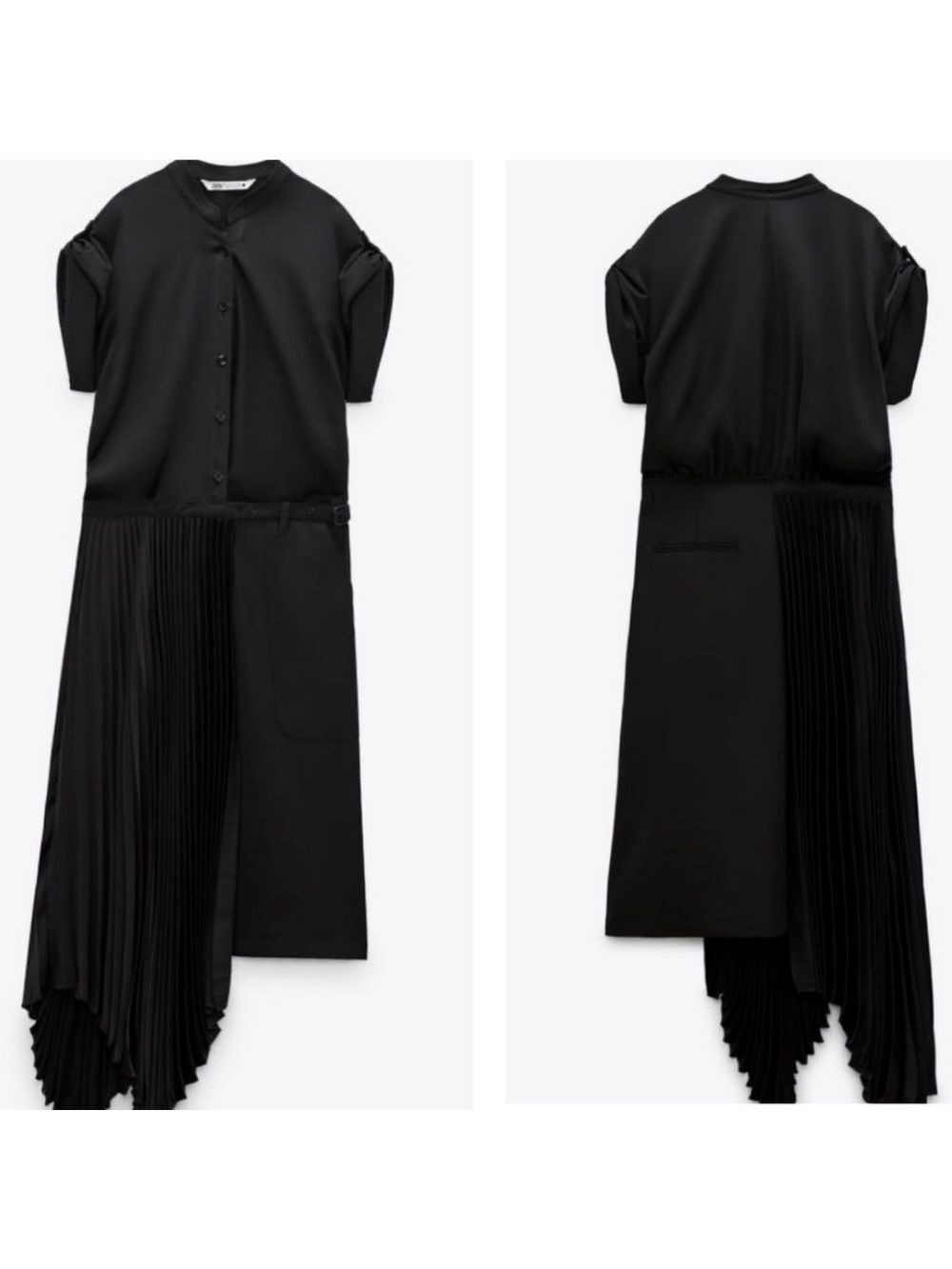 NWT Zara Limited Edition Mixed Asymmetrical Shirtdress, Size M - Picture 5 of 12